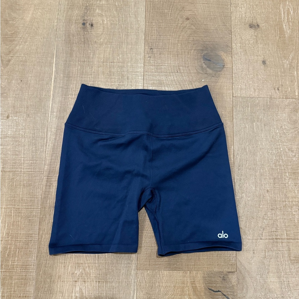 ALO Yoga Navy Blue Bike Shorts